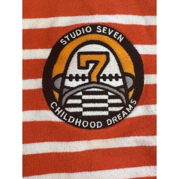 STUDIO SEVEN CHILDHOOD DREAMS Orange Striped Full Zip Japanese Hoodie Jacket S - Picture 5 of 10